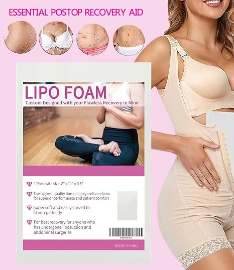 1 Pack Lipo Foam Pads Lipo foam Board Post Surgery Liposuction Surgery Foam Sheet 8''*11''*0.5'' AB Board to Help with Post-Surgical Liposuction, Abdominoplasty, Arm and Thigh Fat