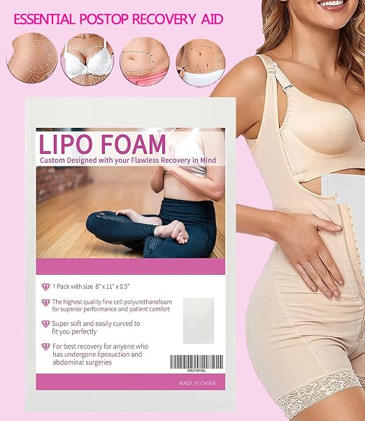 Lipo Foams Post Surgery, BBL Lipo Foam Pads 8”x11” Abdominal Foam Sheet para cirugía, 1 pack miniatura 5
