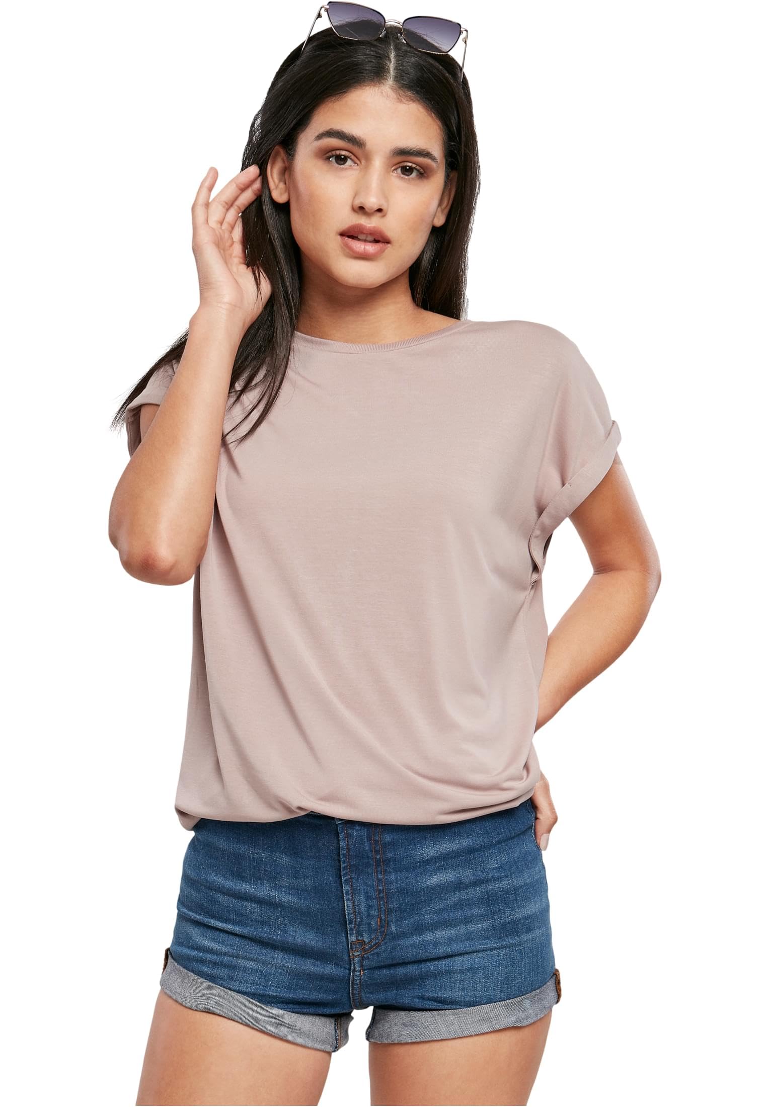 Urban Classics Women's Modal Extended Shoulder Tee T-Shirt - - Large