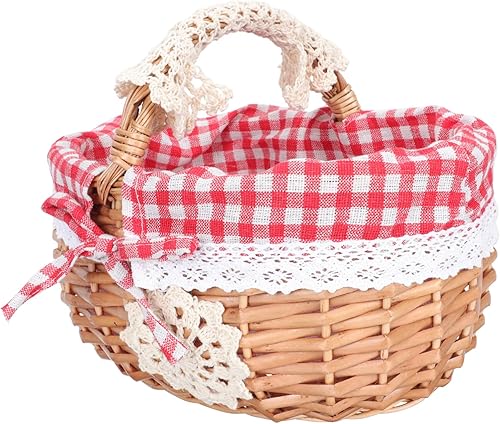 HANABASS Shopping Basket Container for Food Outdoor Blanket Decorative Planter Natural Hand Woven Basket Pantry Storage Baskets Picnic Basket with