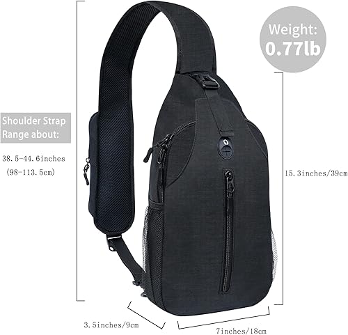 Miniatura 2 de Mochila personal portátil para viajes y senderismo, Negro -, Mochilas Sling