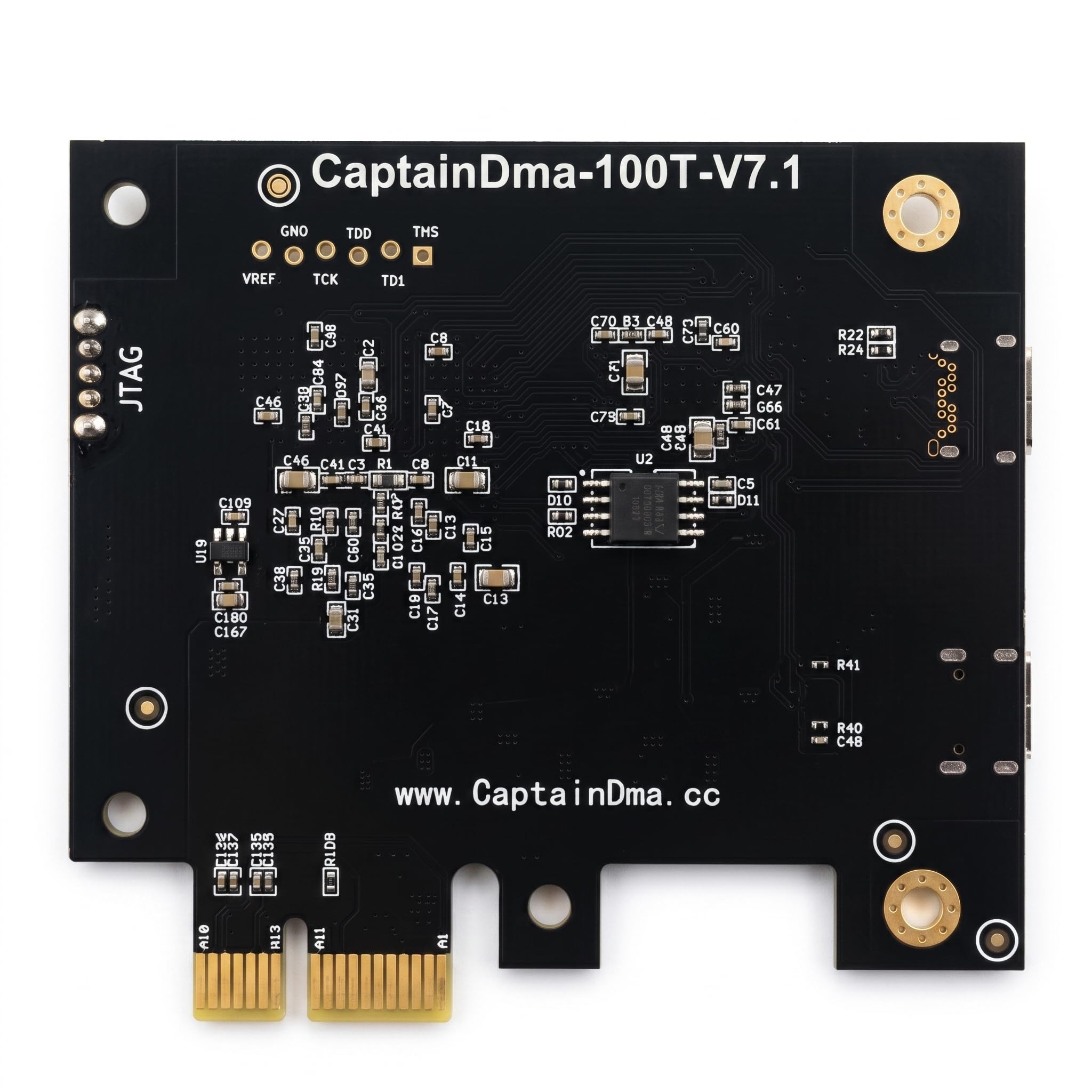 100T DMA-Karte – Artix-7 XC7A100T FPGA, PCILeech/MemProcFS kompatibel – USB-C/PCIe Direct Memory Access Board – FT601 bis zu 400 MB/s, Aluminium-Kühlkörper, USB-Firmware-aufrüstbar