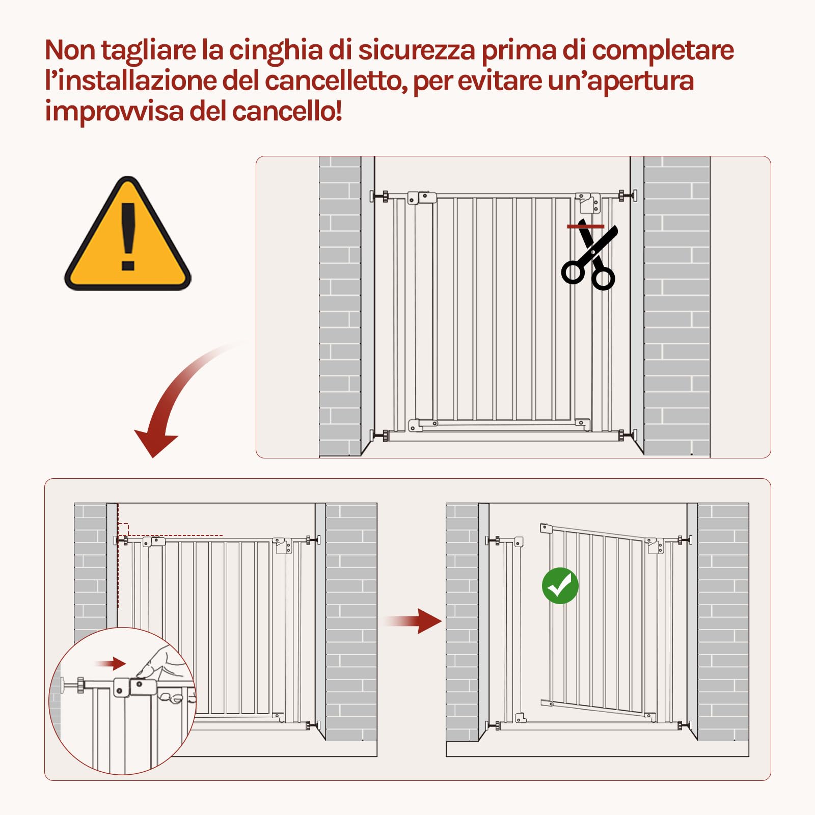 WOLTU Cancelletto per Bambini in Metallo, Cancello per Scale e Porte 75-87 cm, per Cani, Apertura Bidirezionale, Serratura Doppia, Montaggio con o senza Fori, Nero