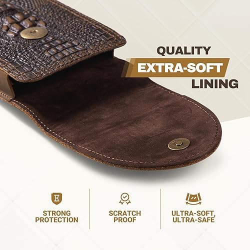 Miniatura 10 de Hengwin Funda de cuero genuino para iPhone 16 Pro Max 15 Plus 14 Pro Max Samsung Galaxy A15 Note 9 8 S23+ S22+ S21 FE S20 Ultra Funda para la