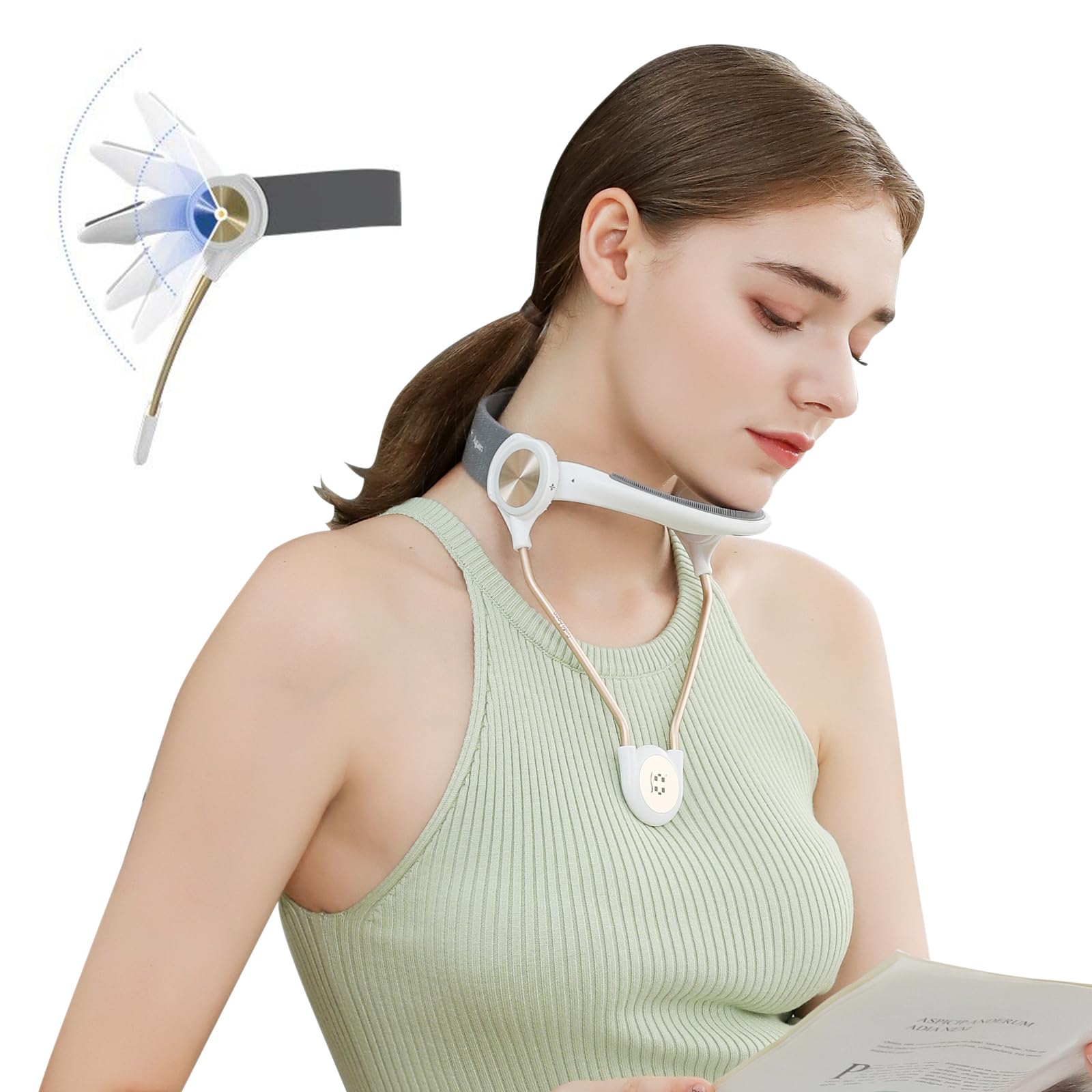 Adjustable Neck Support, Portable Neck Traction Device, Decompressed, Shaping, Fashion Neck Brace Cervical Collar, Forward Neck Posture Corrector for Office Worker Student Daily Life (S, White)