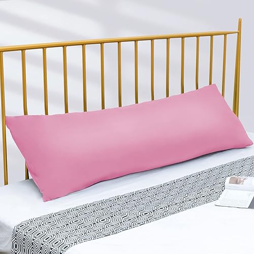 Vista 14 de DOWNCOOL Almohada grande de cuerpo completo, transpirable, para los que duermen de lado, suave, larga, para adultos, 20 x 54 pulgadas, color gris