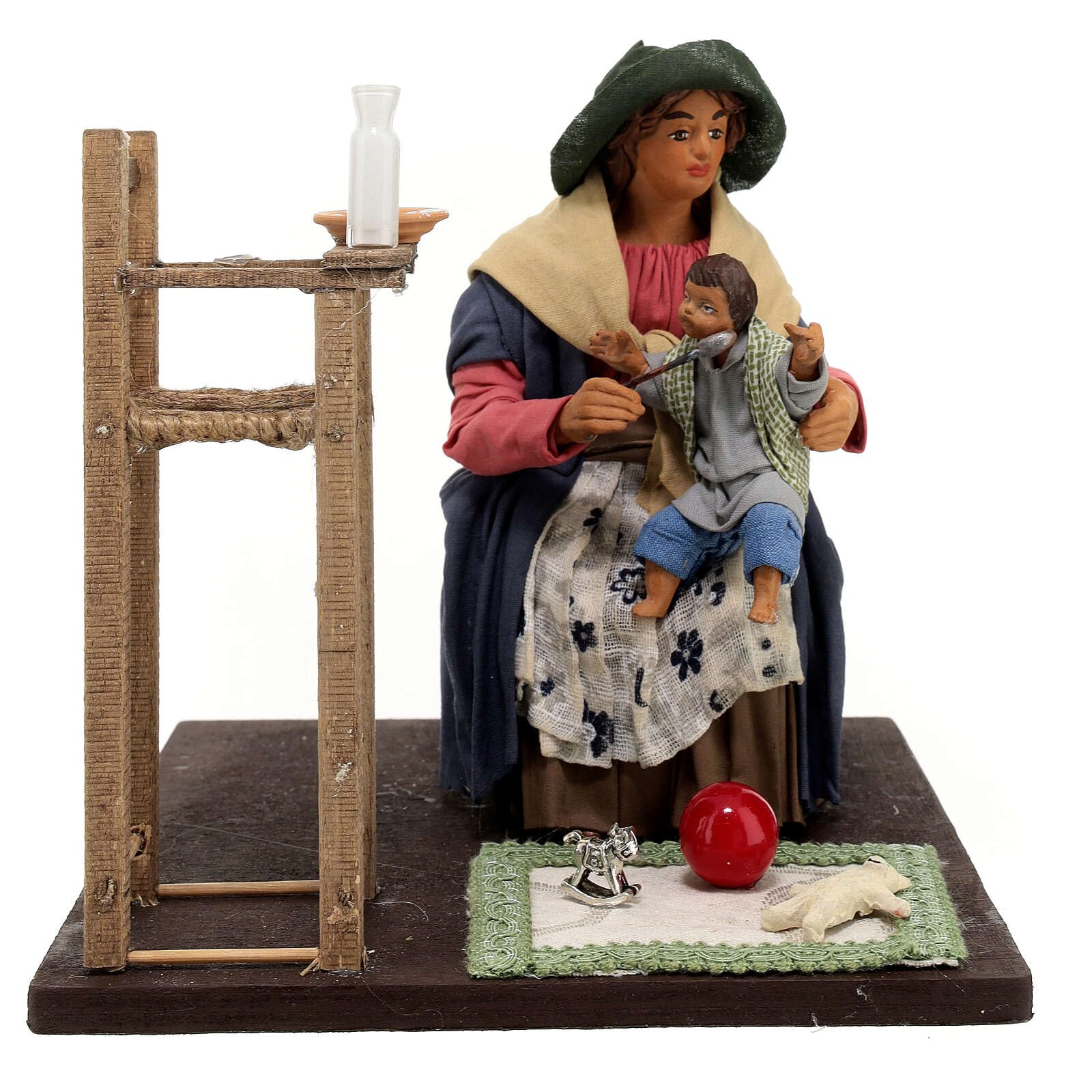 Holyart Woman feeding her child, MOTION for Neapolitan Nativity Scene with 24 cm characters