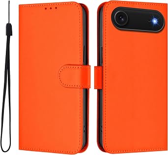 جراب لهاتف iPhone Air / محفظة Air مقاس 17 بوصة مع فتحات لحامل البطاقات، غطاء جلدي عصري من مادة البولي يوريثين [غلاف داخلي مقاوم للصدمات من مادة TPU] جراب هاتف مغناطيسي لهاتف iPhone Air مقاس 17 بوصة مقاس 6.5 بوصة برتقالي YBD