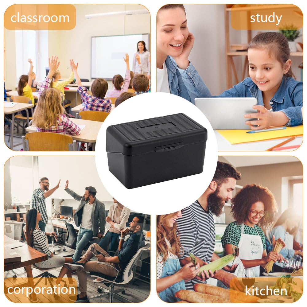 Fiche Bristol Flash Cards 150 Fiche de Revision +150 Doublures Colorées +8 Anneaux de Livre Boîte Index A7 Noir