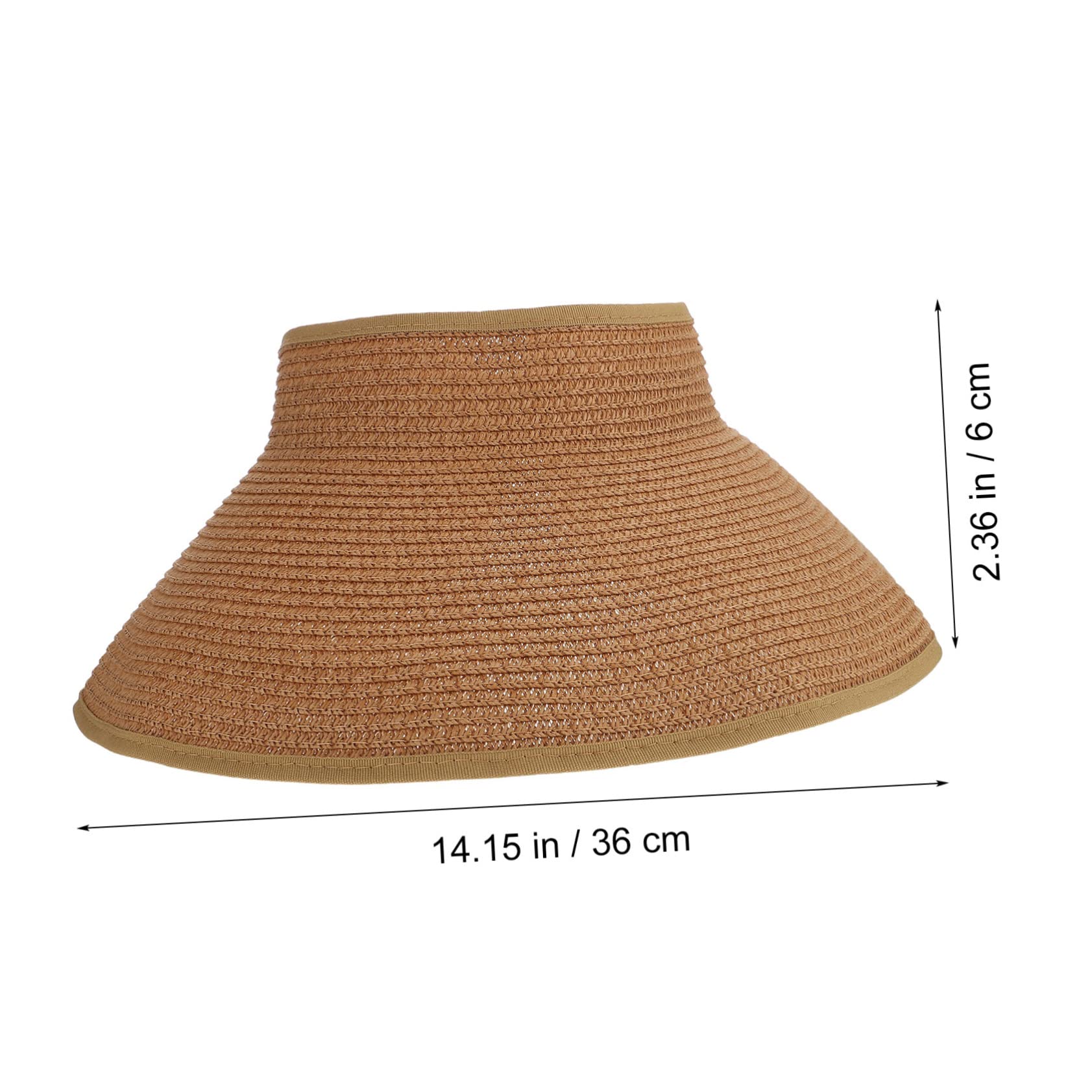 Beavorty Faltbarer Hut Breite Damenhüte Leere Sonne Frauen Sonnenschutz UV Für Faltbarer Sonnenhut Strand Krempe Sommer Strohkappen Frau Erwachsene Sonnenhut Sonnenschutzhut Kaffee