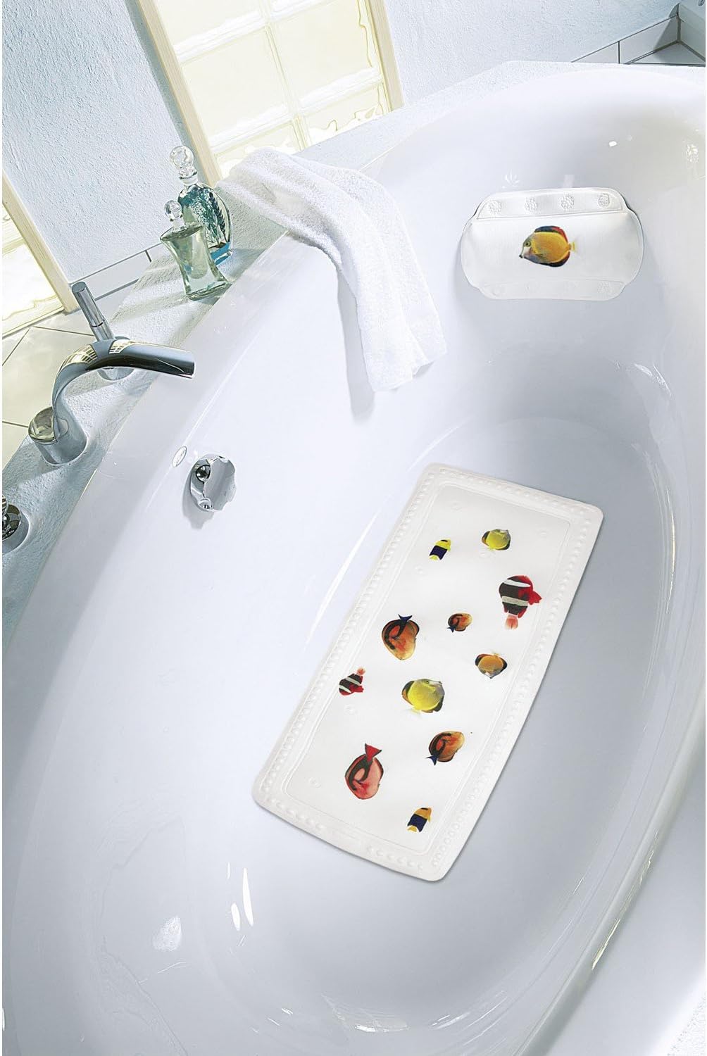 MeuschHappy Fish Shower Stall Mats - Multicolor (21.7x21.7in)