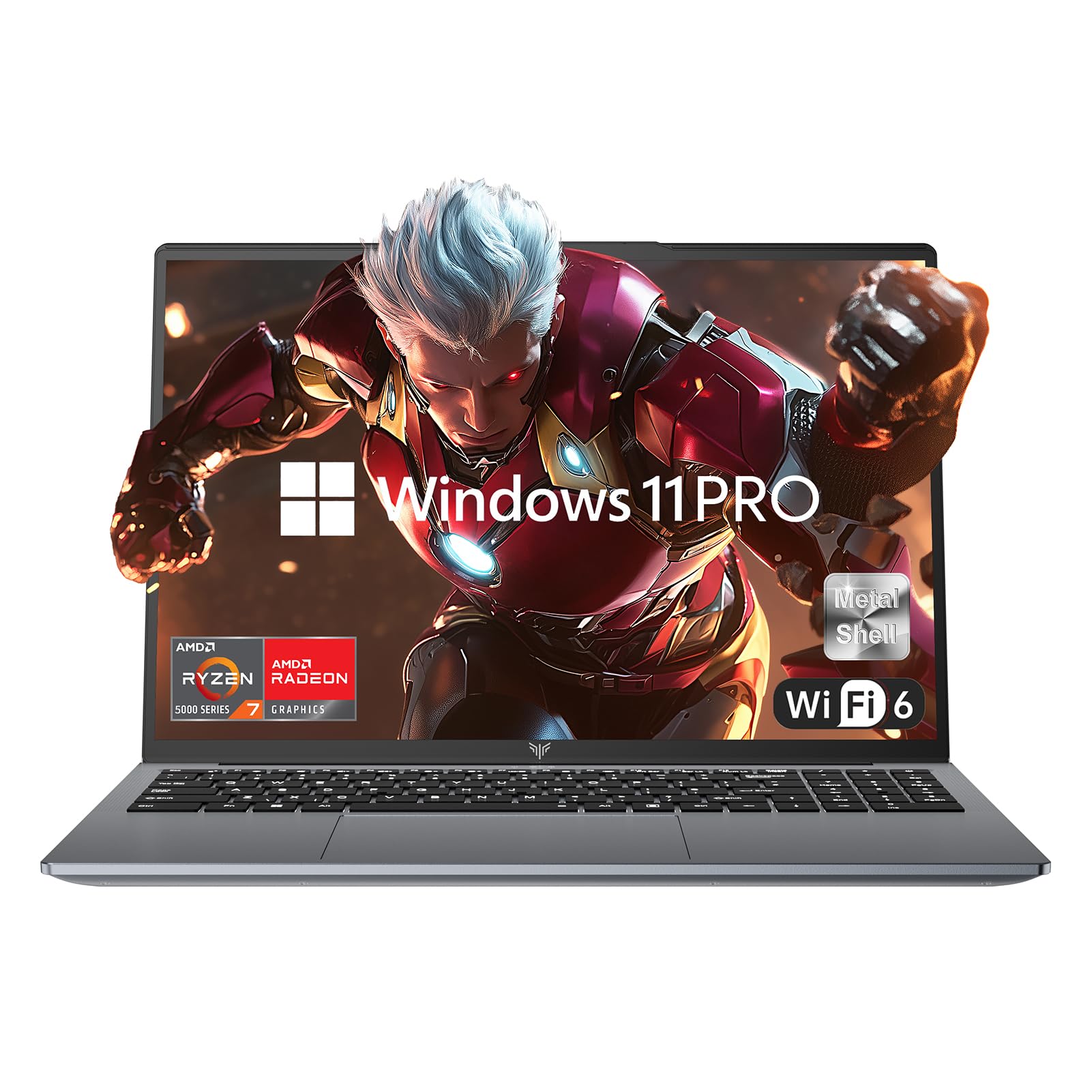 KAIGERR 2025 New AMD Laptop, Laptop with AMD Ryzen 7 7735HS (8C/16T, Up to 4.75GHz), 16GB DDR5 512GB NVMe SSD Laptop Computer, Up to 4TB, 16-inch FHD Display, WiFi 6, Backlit KB, Type-C, Dual Fans
