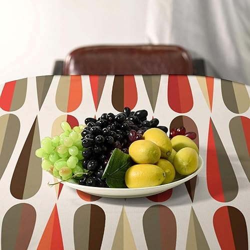 Miniatura 1255 de Mantel floral hippie, diseño retro de los años 70, naranja, rosa, azul, floral, bohemio, estampado estético de margaritas, para fiesta, picnic