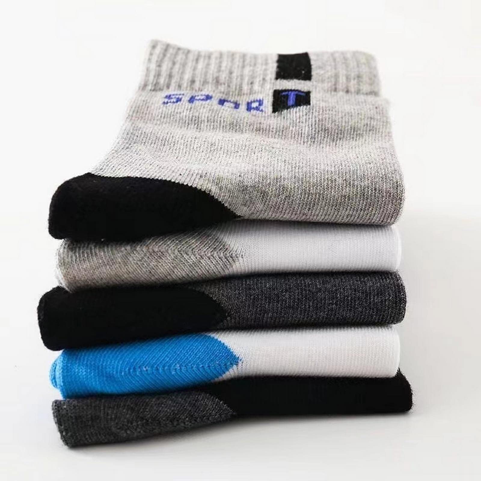 MOGSA Calcetines de 10 pares de calcetines bajos, transpirables, deportivos, informales, para hombre