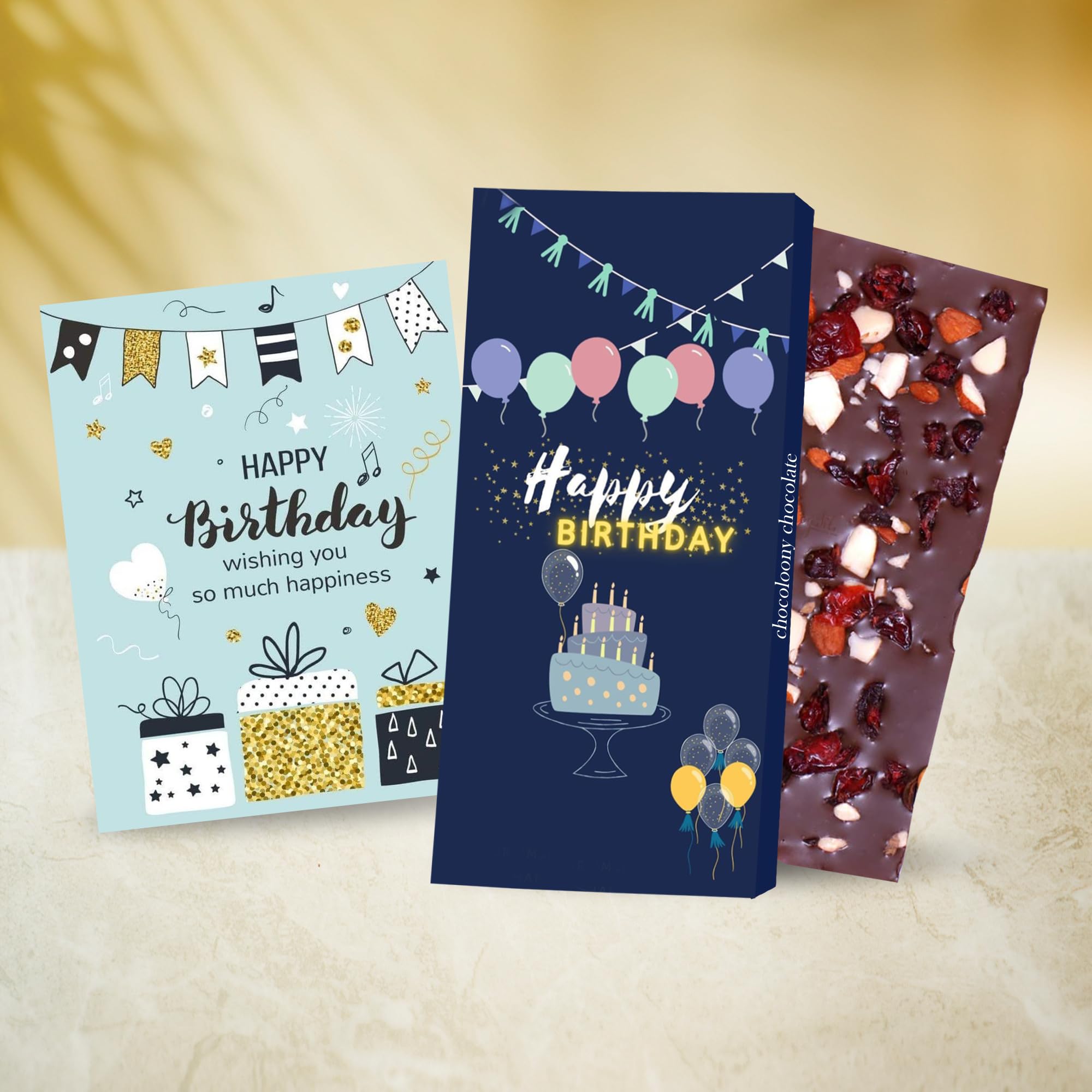 Chocoloony Chocolate Birthday Bar, Berry, Almonds Flavour Chocolate Bar With Greeting Card, Birthday Gift For Boyfriend, Husband, Wife, Girlfriend, Sister & Brother, 250 Gram