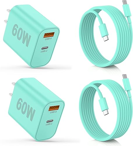 Miniatura 11 de Cargador para iPhone 17/16/15 Pro/Pro Max, cargador de pared USB-C de doble puerto con PD 40 W y carga rápida QC 20 W, cable USB-C de 6 pies para