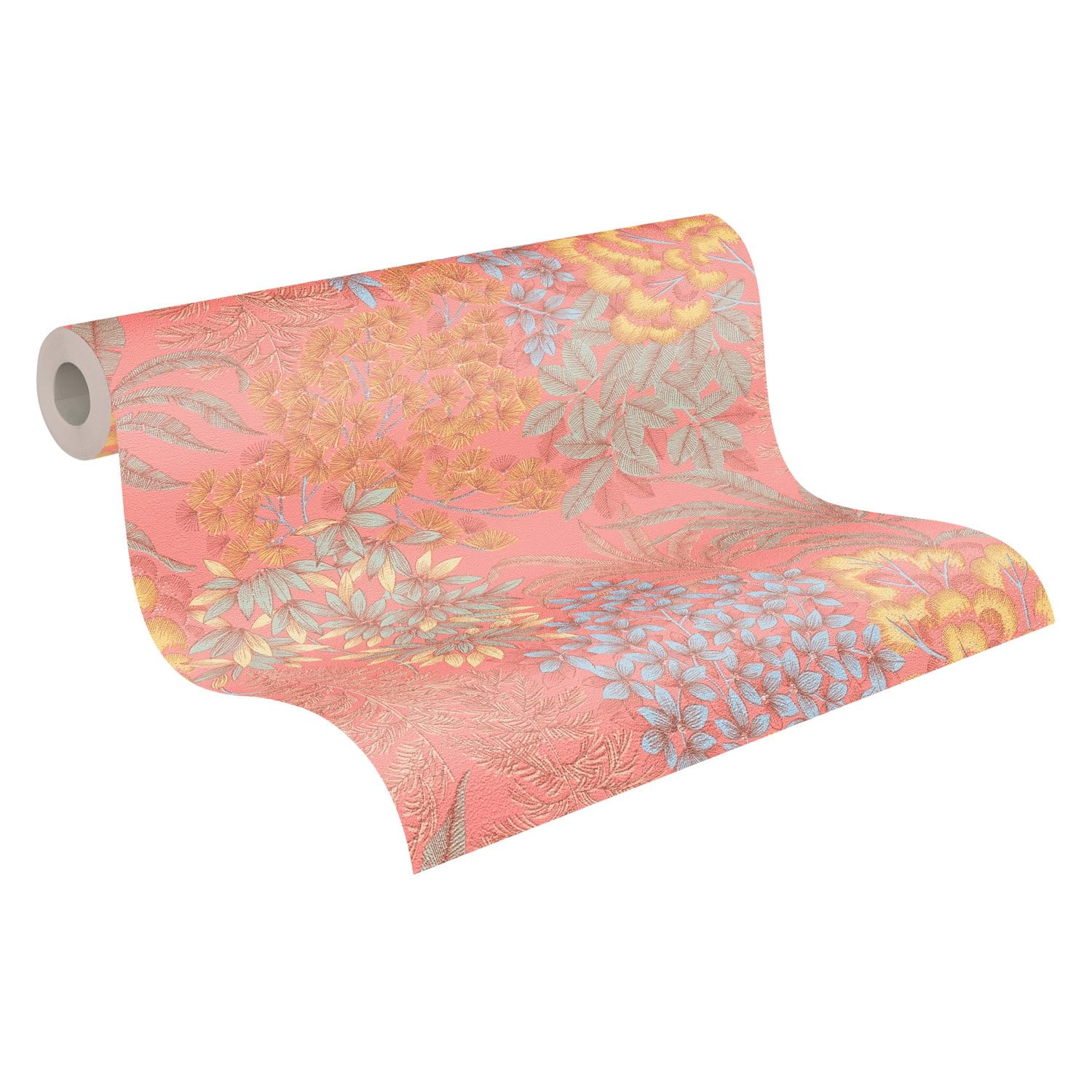Livingwalls Travel Styles Non-Woven Wallpaper, Wild Flower Wallpaper in Pink and Blue - Image 4