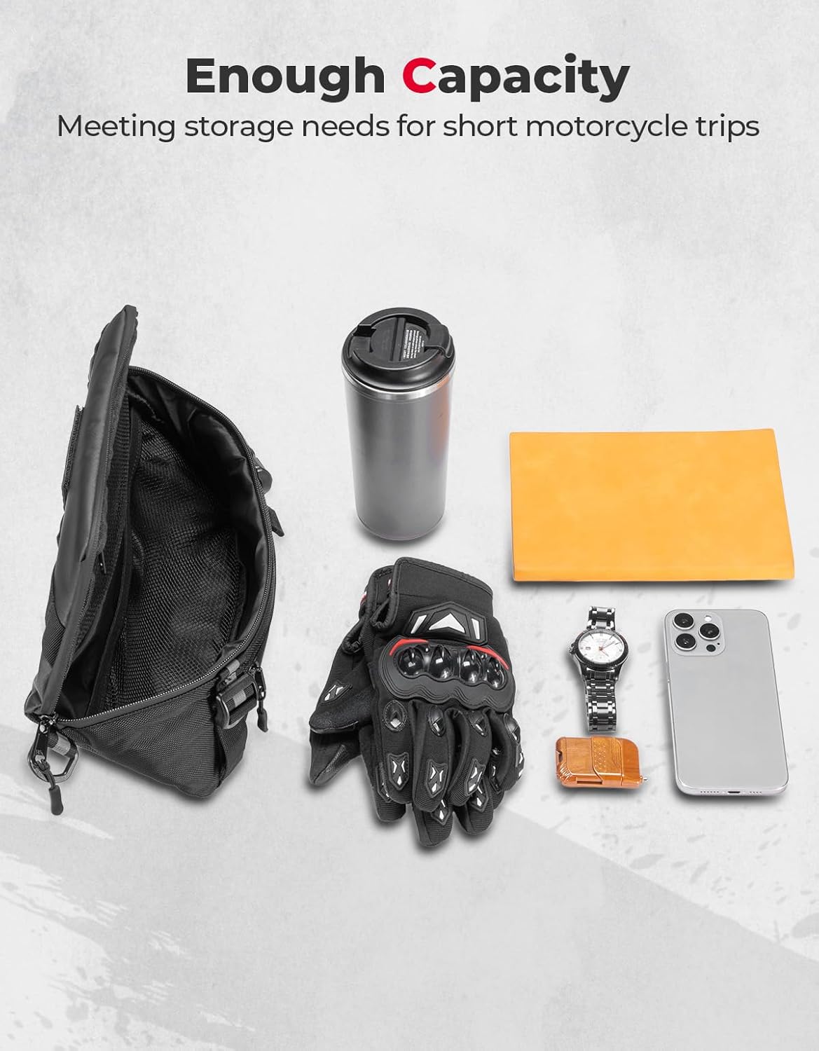 KEMIMOTO Motorcycle Handlebar Bag, Universal Motorcycle Fork Bag Waterproof Front Storage Bag for Motorbike Dirt Bike and Snow Bike with Front Fork 2.2L