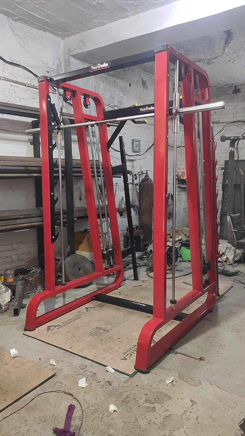 PREMOO Counter-Balanced Smith Machine for Home Gym | Heavy Duty Power Rack with Linear Bearings | Commercial Grade Weight Training Equipment | Squat & Bench Press Cage | 1000lbs Capacity