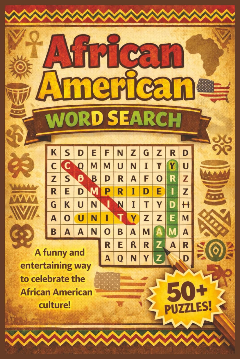 African American Word Search: A funny and entertaining way of celebrating the African American culture