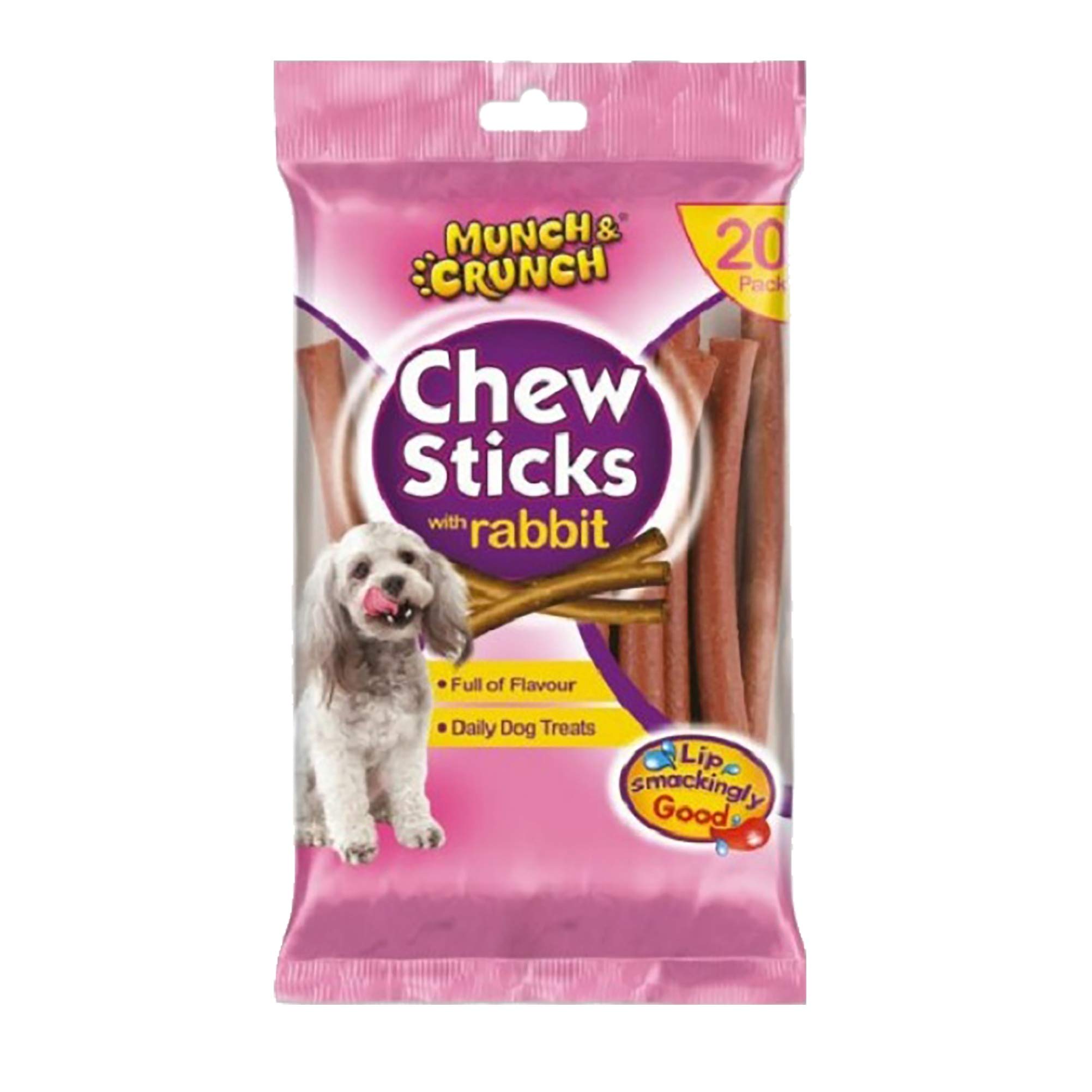 Munch And Crunch Dog Chew Sticks - Rabbit - Pack Size 20