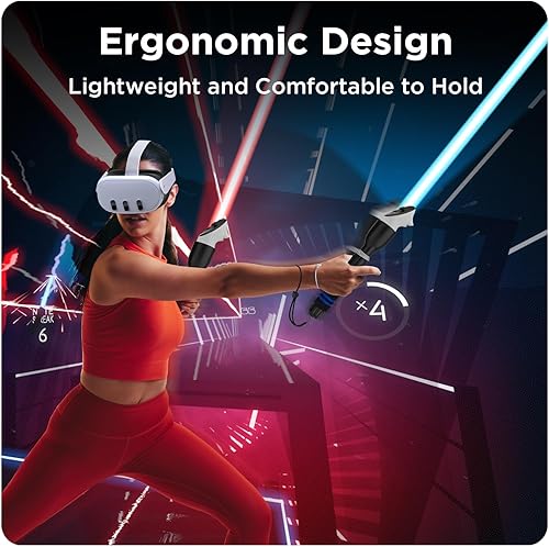 Miniatura 6 de YOGES Handle Attachments Compatible with Meta Quest 3 Oculus Quest 2 Quest ProRift S Controller Accessories, Dual Handles Extension Grips for Beat