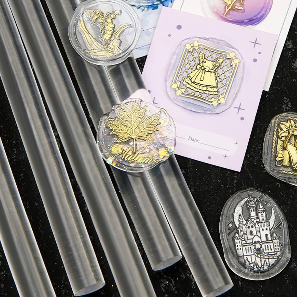 YOLAKIS Lot de 40 mini bâtons de cire à cacheter transparents pour cachet de cire, parfaits pour mariage, cartes de Noël, enveloppes, escargot, courrier (couleur transparente)