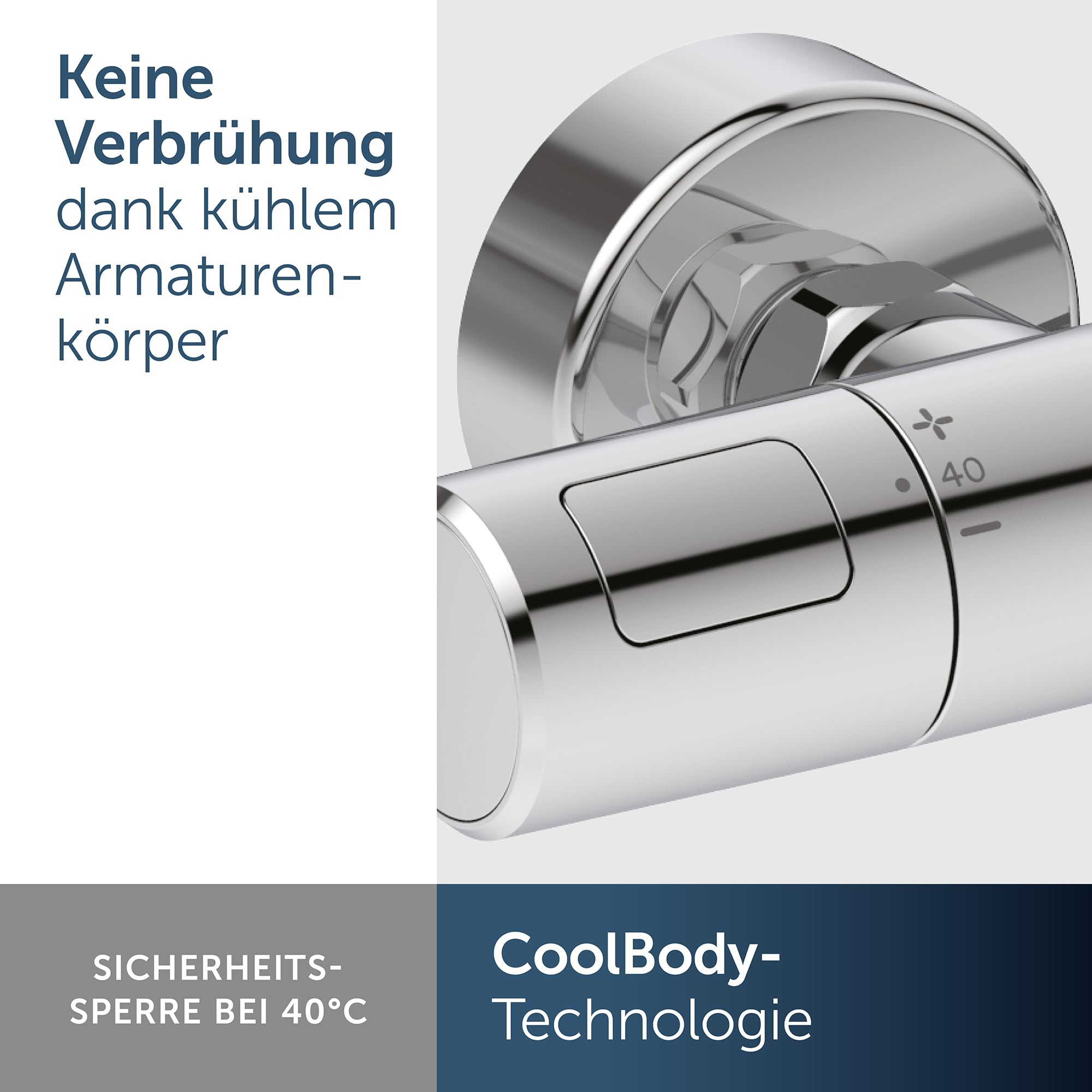 Ideal Standard Alero Badethermostat Aufputz, Auslaufhöhe 163 mm – Chrom | Wassersparend, Verbrühschutz, universeller G-1/2-Anschluss, hochwertige Badarmatur, A8576AA