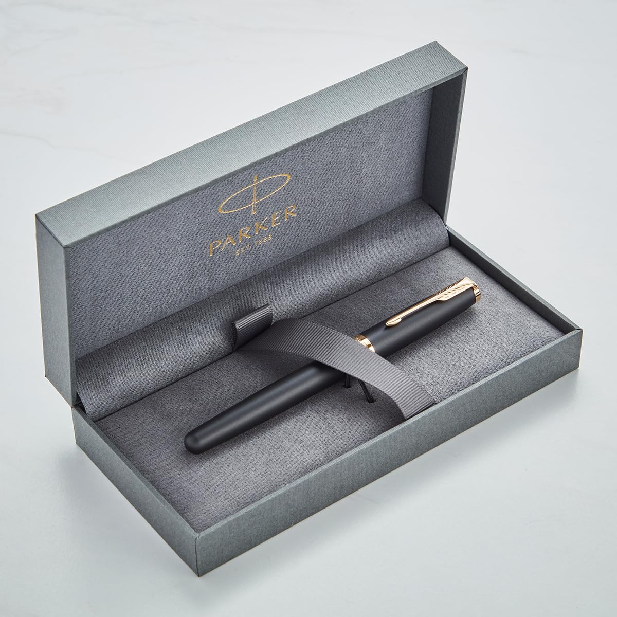 Personalised Parker Sonnet Pen with Custom Engraving - Gifts for Professionals, Graduation, Wedding, Birthday - Pen with Name/Text Customisation (Rollerball Pen, Matt Black Gold Trim)