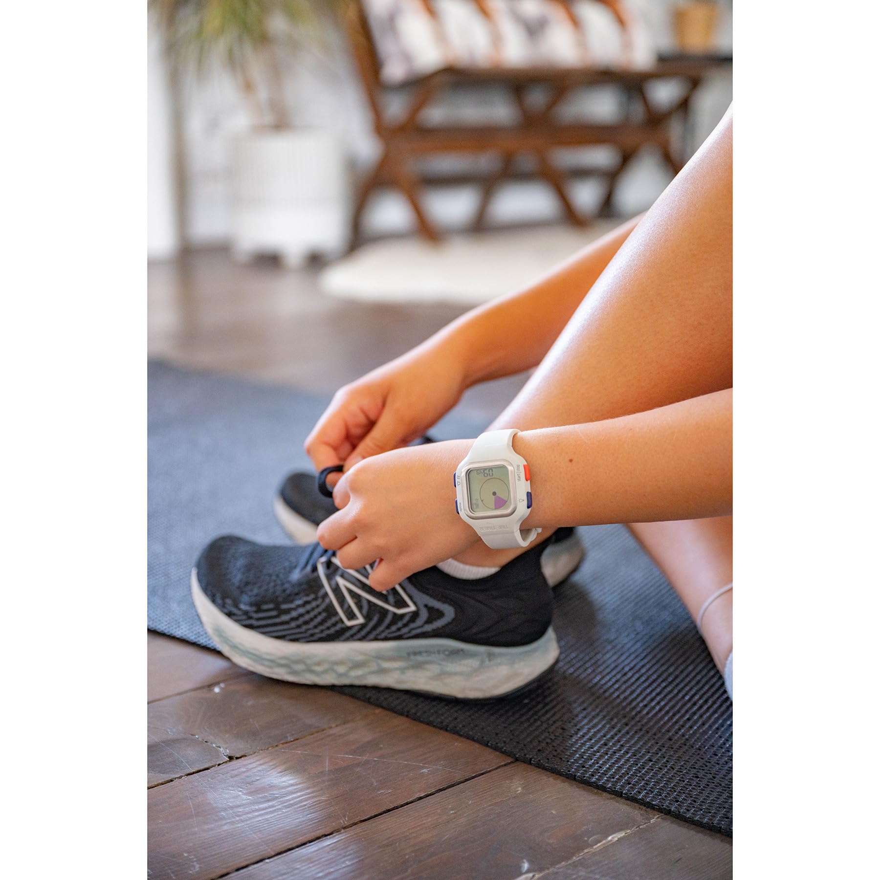 TIME TIMER Watch – Visueller analoger und digitaler 12-Stunden- oder 24-Stunden-Countdown-Timer für Kinder zum Lernen,Testen Workout-Tracker (Arktisches Weiß)