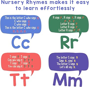 LEARNING BUGS Phonics Songs Book, 26 Letter Sound Songs, Preschool & Kindergarten Learn to Read for 3 Year olds, Perfect Toy and Gift for Toddlers Ages 2+