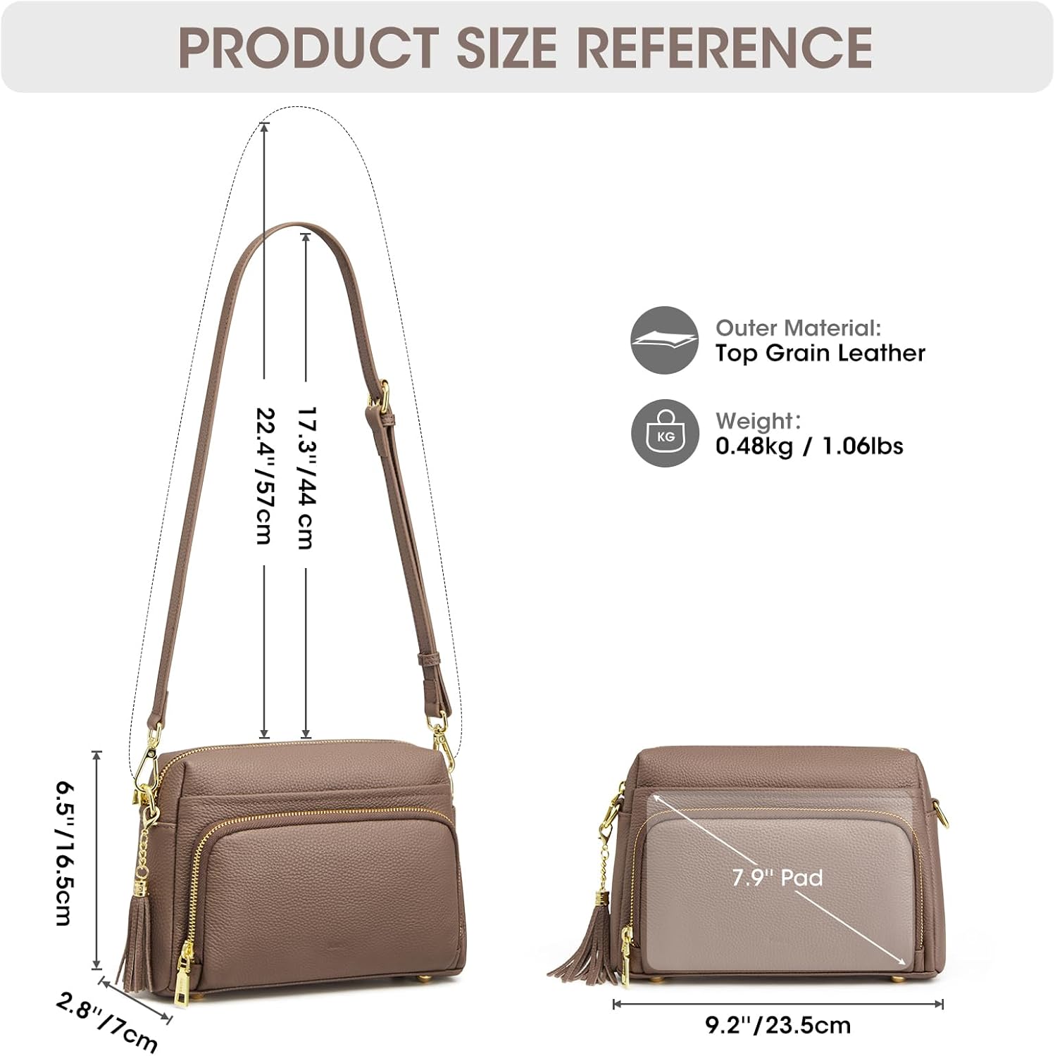 Kattee Leather Crossbody Purses for Women Small Anti Theft Cross Body Shoulder Purse with Built in RFID Wallet