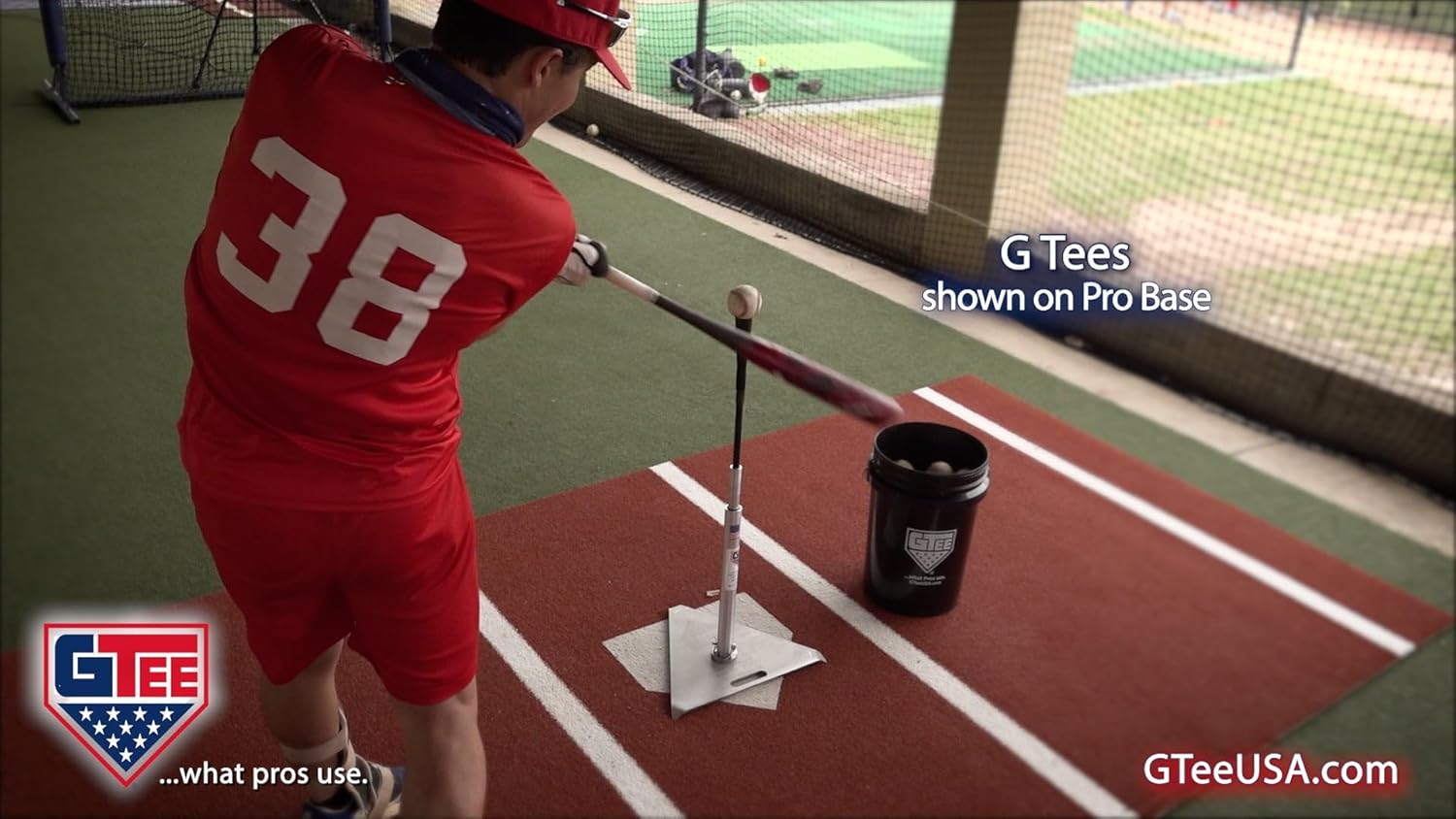 G Tee Pro 20" (51cm) Baseball/Softball Batting Tee Base | Height 18"-30" | Flexible Rubber Cup | Stainless Steel & Aluminum Base | Best Tee for All Ages | Used by Pros | 2 Year Warranty | Made in USA