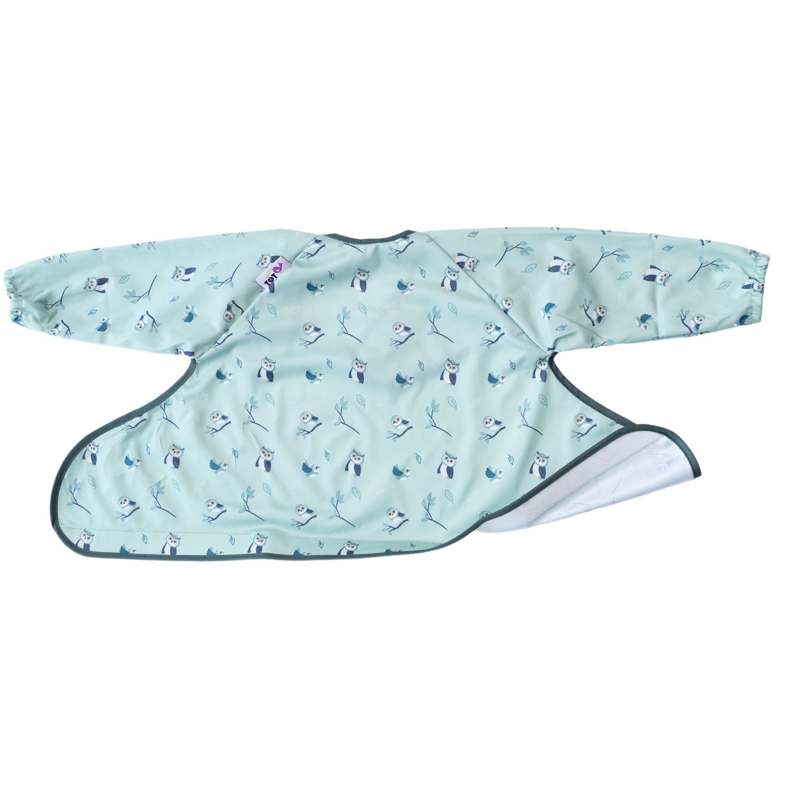 Tidy Tot Spare Weaning Bib. Coverall Baby Feeding Bib with Sleeves. Attaches to Food Tray. Waterproof Long Sleeved Bibs. Mess Proof Baby Led Weaning Bibs BLW