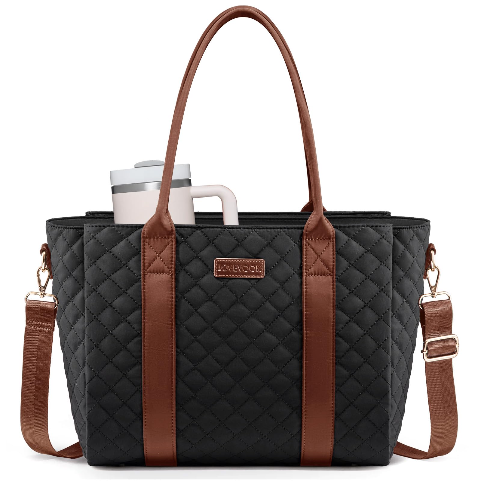 LOVEVOOK Teacher Tote Bag for Women, Work Tote Bag fits 15.6-Inch Laptop