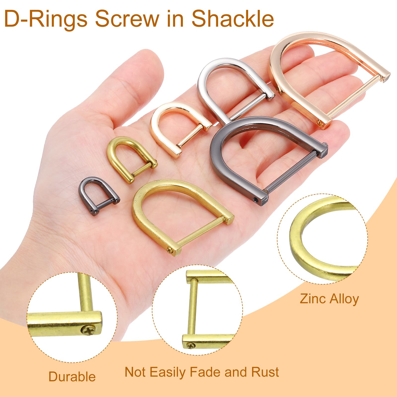 PATIKIL 1" D-Rings Screw in Shackle - Image 3