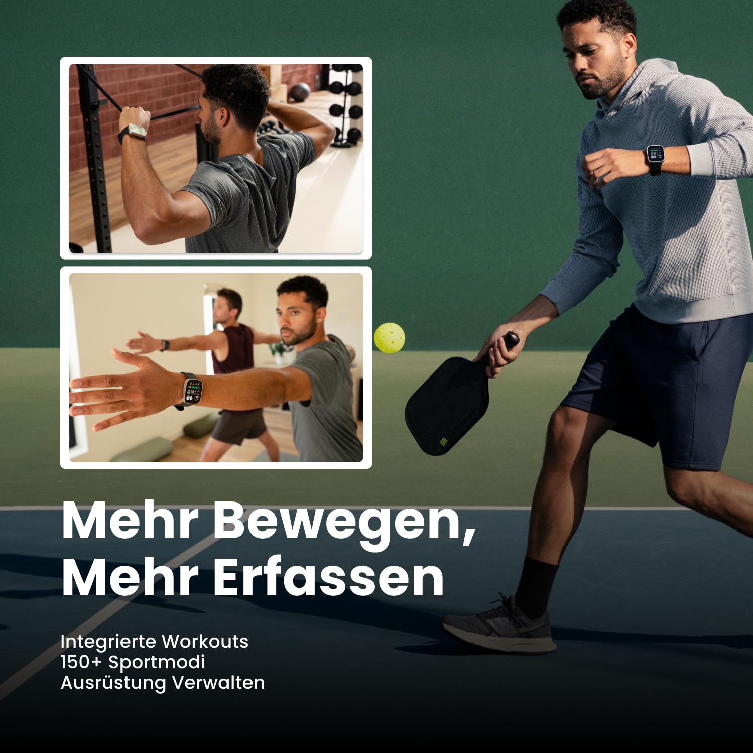 Amazfit Bip Max 50mm Smartwatch, 2.07" AMOLED-Display, 20 Tage Akkulaufzeit, GPS, 4GB Speicher, Offline-Karten, Fitness-Tracker, 5ATM
