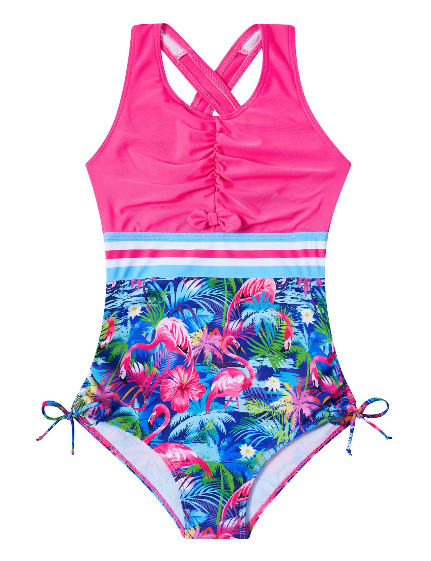 BFUSTYLE Girls Swimsuit One Piece Bathing Suit 4-13 Years Beach Swimwear | Sleeveless Adjustable Quick Dry Holiday Vacation Summer Beach Suits