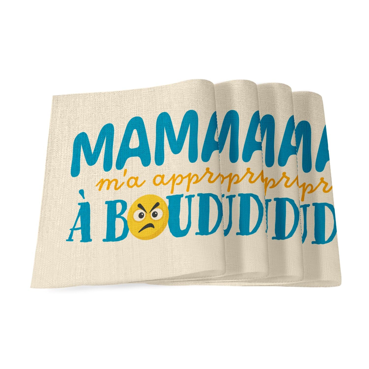 Sets de table en lin maman m'a appris à bouder humour complice pour la maison