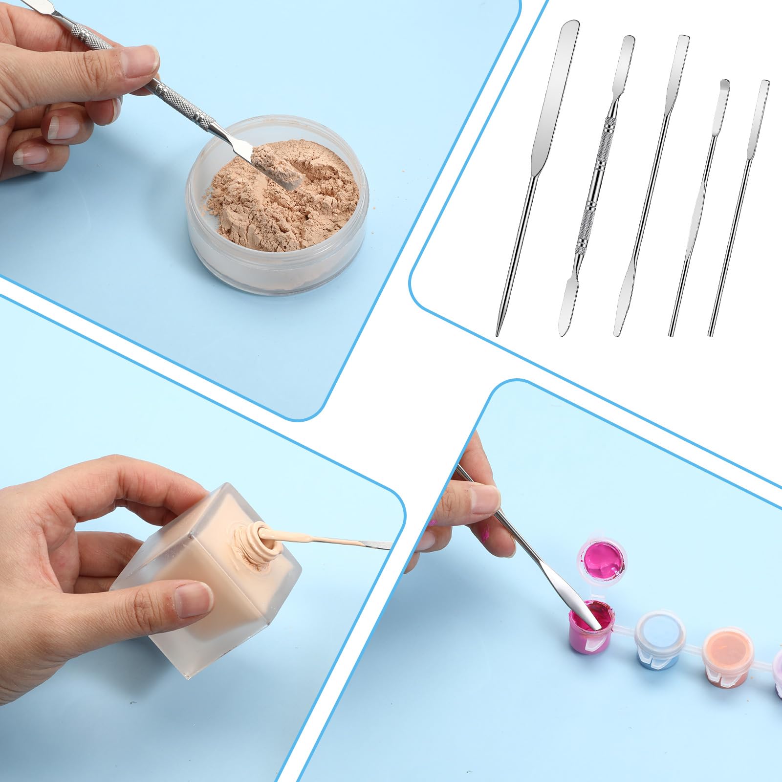5 Pcs Metal Spatula Set, Stainless Steel Lab Spatula, Double-Ended Micro Spatulas for Lab Spatulas Sampling and Mixing — Amazon image 7