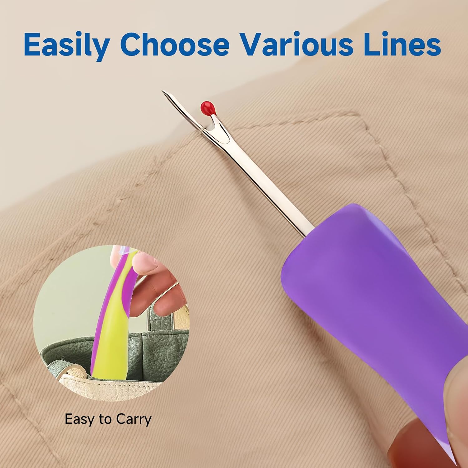 4PCS Sewing Seam Rippers, Seam Ripper Tool Stitch Remover Unpicker Tool, Thread Ripper and Stitch Removal Tool with Ergonomic Grip for Hand Sewing, Crafting, Knitting, Embroidery