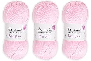 3 Skein La Mia Baby Boom Yarn: 100% Anti-Pilling Acrylic Yarn for Baby Soft Crafts