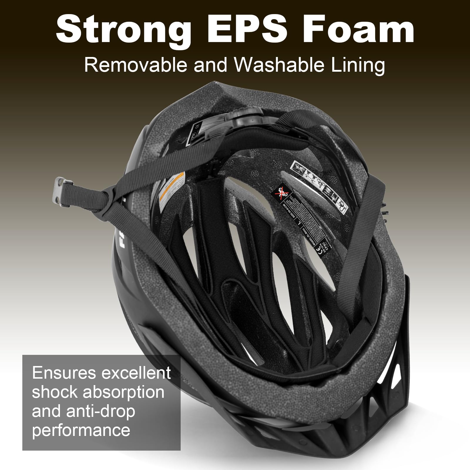 Favoto Casque Vélo Adulte Léger Respirant Homme Femme Route VTT Anti-Choc Taille Réglable L 59-61cm Noir