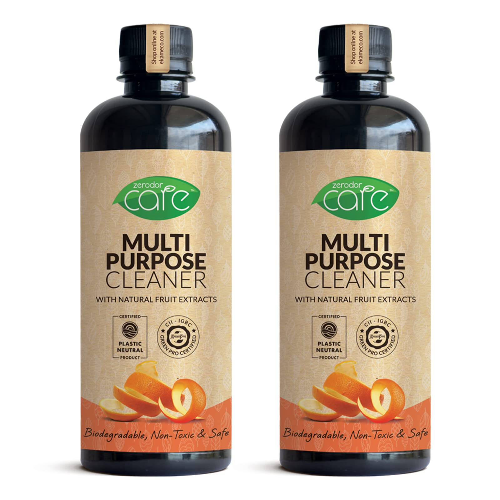 Zerodor Care Natural Multi-Purpose Cleaner | 400 ml X 2 | Orange Based for Kitchen Countertops, Chimney,Fabric,Glass,Door|All Purpose Liquid|Stain Remover| (B0BP7C2WL2) Amazon Price History, Amazon Price Tracker