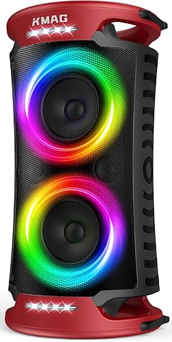 Altavoz Bluetooth grande, pico de 260 W, potente sonido fuerte con graves profundos, altavoz portátil inalámbrico para exteriores, 15 horas de