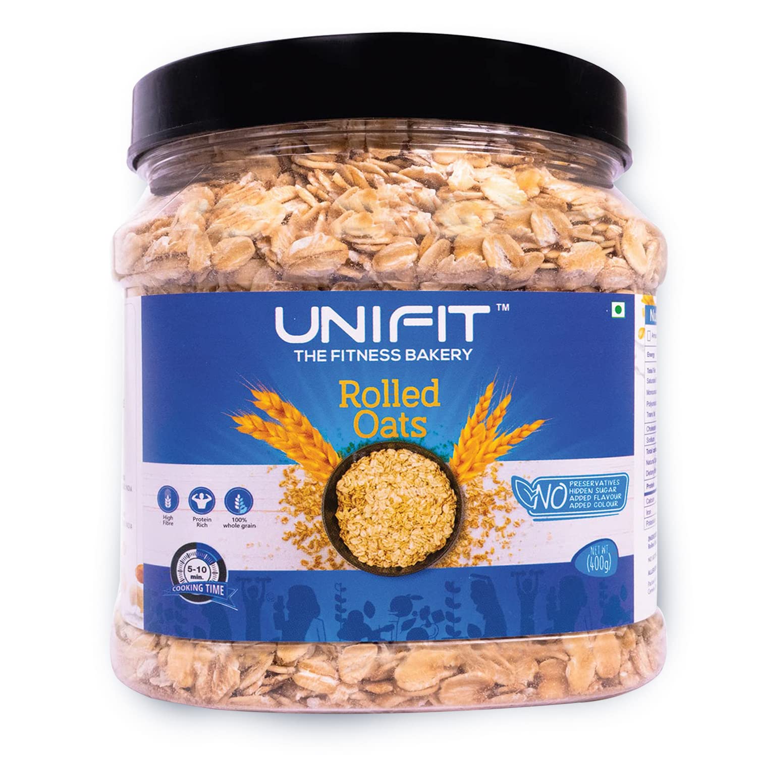 UNIFIT Rolled Oats | Plain Rolled Oats | Healthy Breakfast | Rich Source of Protein & High Fiber Oats | Whole grain Oats | 400g | Pack of 1 (B0B31VK557) Amazon Price History, Amazon Price Tracker