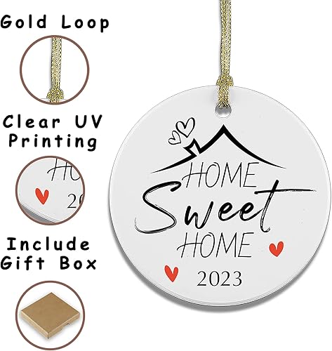 Miniatura 4 de Home Sweet Home - Adorno de cerámica 2023, letrero de recuerdo de inauguración de la casa, regalo para decoración de porche de casa de campo para el