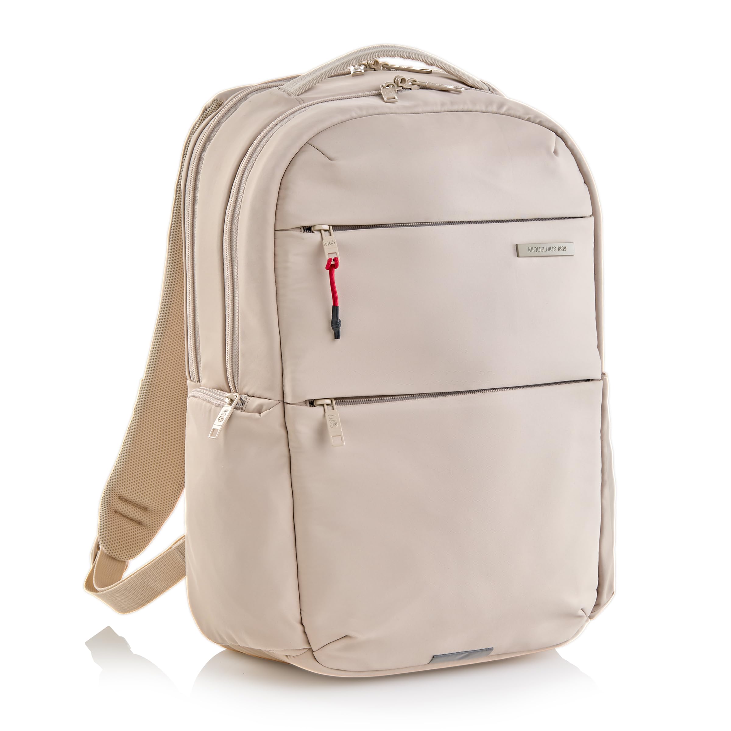 Miquelrius - Bag To Work Beige Backpack | 16" Portable Backpack | Lightweight, Durable and Water Repellent | Dual Compartment and Ergonomic Back | Perfect for Work or Study