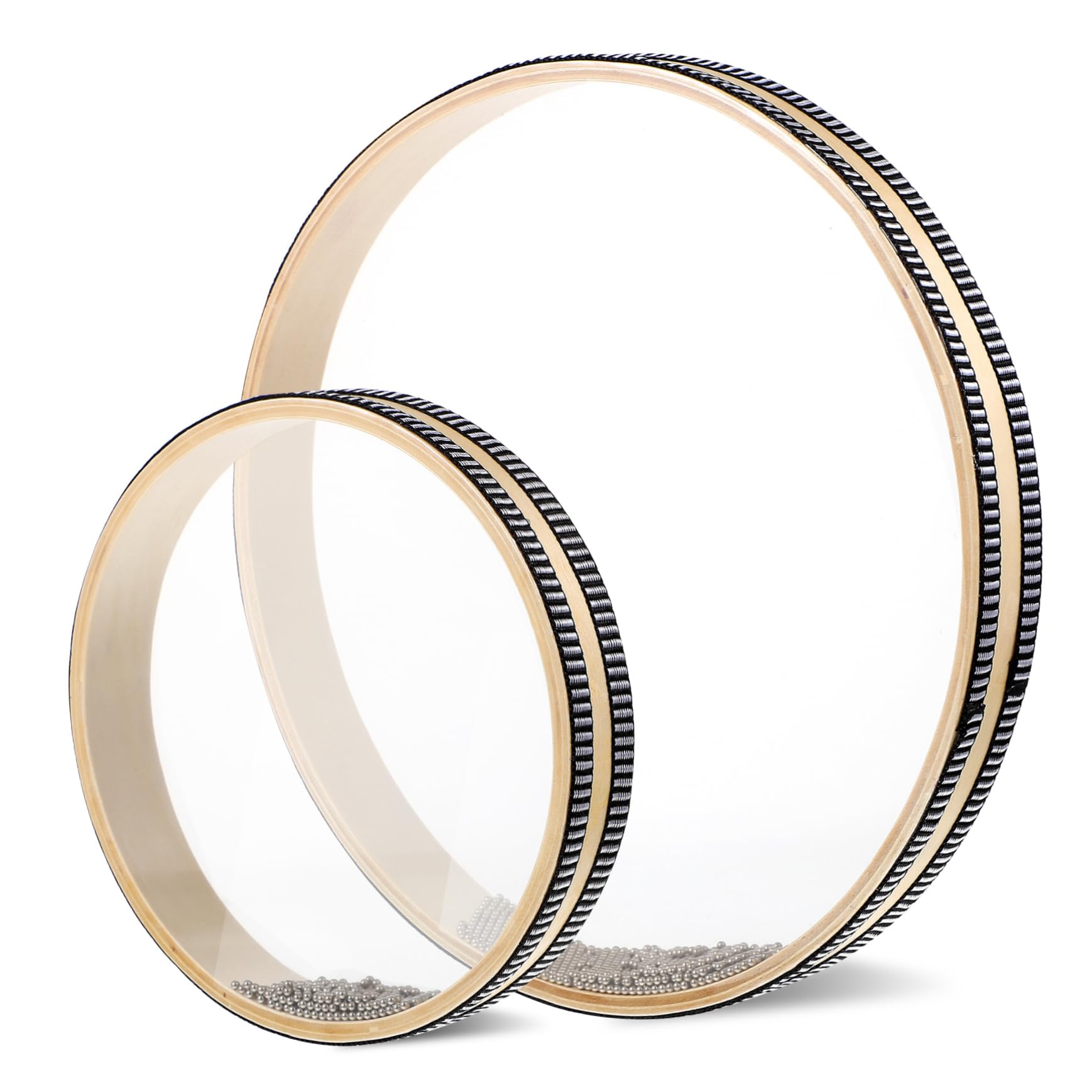 Toddmomy Sound Drum 2 Pcs Ocean Drums Big Steel Beads for Adults and Boys and Girls