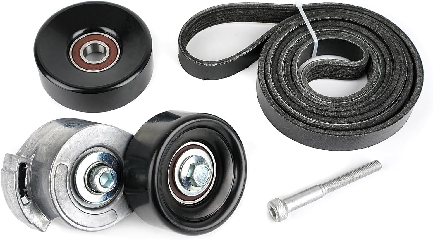 Tykick Serpentine Belt Tensioner Idler Pulley Drive Kit for Ford Ranger Mazda B3000 3.0L V6 1997-2006 Replaces 90K-38385A 38114 49385 38385 3L5Z6B209AA F2TZ6B209B 38001 12552361 6PK2243,K060882